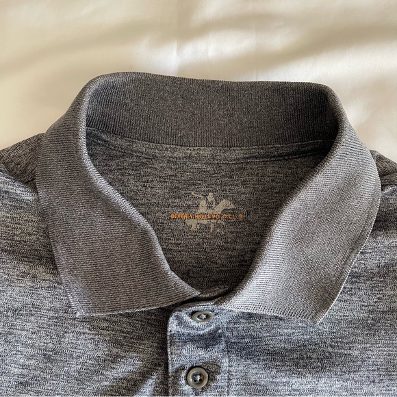Beverly Hills Polo Club Grey Marle Button Collared Polo Tee - Picture 4 of 5
